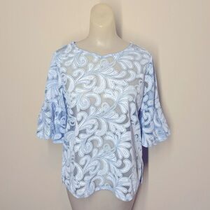 🌟HOST PICK🌟 NWT NY Collection Light Blue Lace Top Size Petite Large